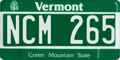 VT license plate NCM265