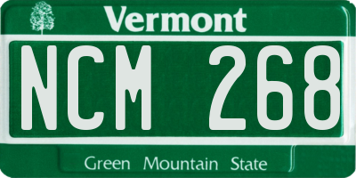 VT license plate NCM268