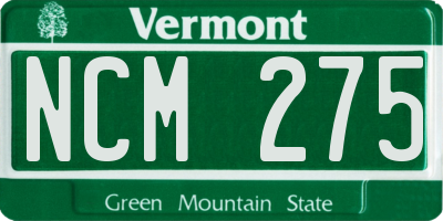 VT license plate NCM275