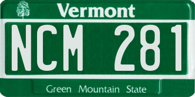 VT license plate NCM281