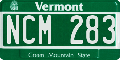 VT license plate NCM283