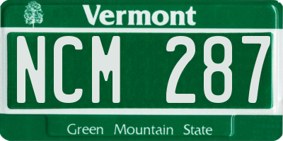 VT license plate NCM287