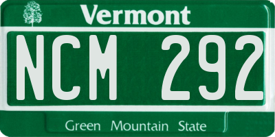 VT license plate NCM292