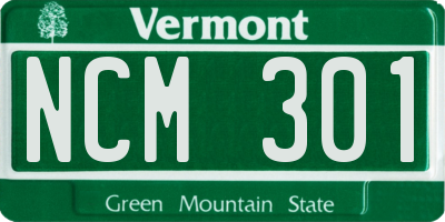 VT license plate NCM301