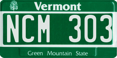VT license plate NCM303