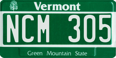 VT license plate NCM305