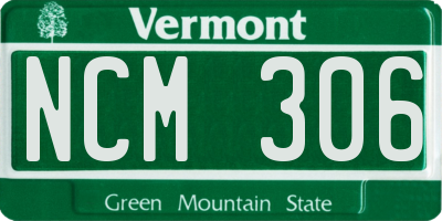 VT license plate NCM306