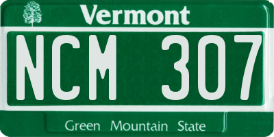 VT license plate NCM307