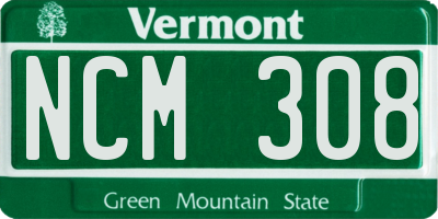 VT license plate NCM308