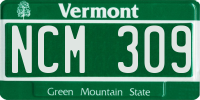 VT license plate NCM309