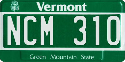 VT license plate NCM310