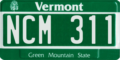 VT license plate NCM311