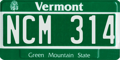 VT license plate NCM314