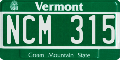 VT license plate NCM315