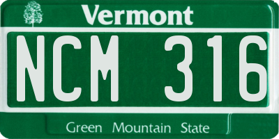 VT license plate NCM316