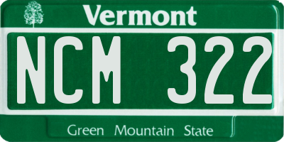 VT license plate NCM322