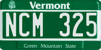 VT license plate NCM325