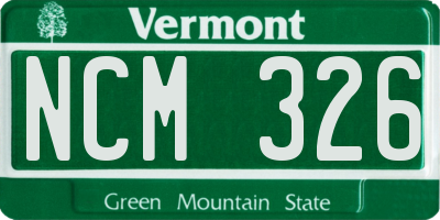 VT license plate NCM326