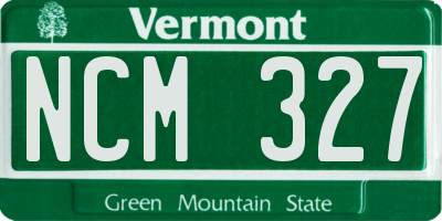 VT license plate NCM327