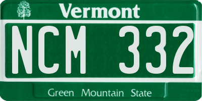 VT license plate NCM332