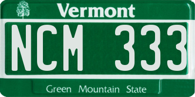 VT license plate NCM333
