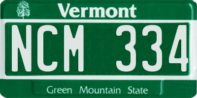 VT license plate NCM334