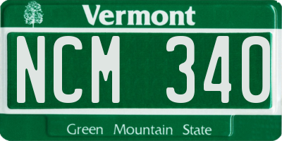 VT license plate NCM340