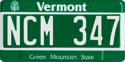 VT license plate NCM347