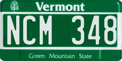 VT license plate NCM348