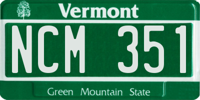 VT license plate NCM351