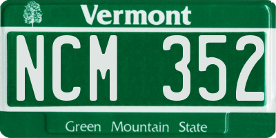 VT license plate NCM352
