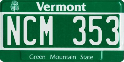 VT license plate NCM353