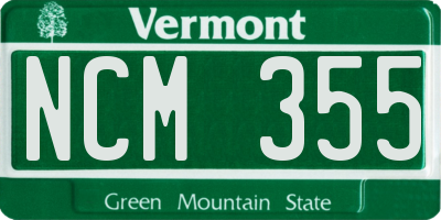 VT license plate NCM355