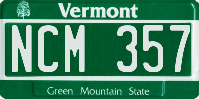 VT license plate NCM357