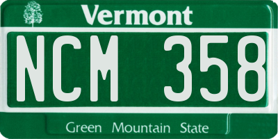 VT license plate NCM358