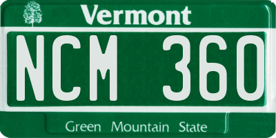 VT license plate NCM360