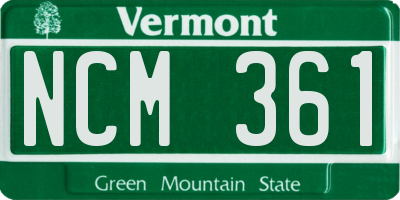 VT license plate NCM361