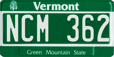 VT license plate NCM362