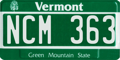 VT license plate NCM363