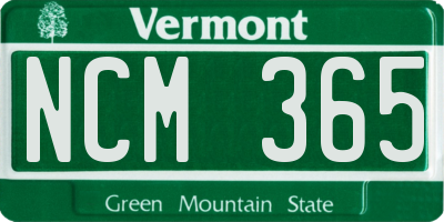 VT license plate NCM365