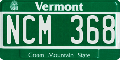 VT license plate NCM368