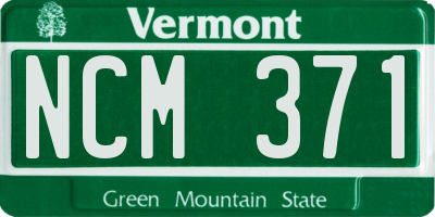 VT license plate NCM371