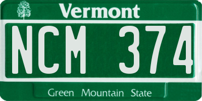 VT license plate NCM374