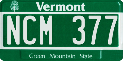 VT license plate NCM377