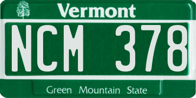 VT license plate NCM378