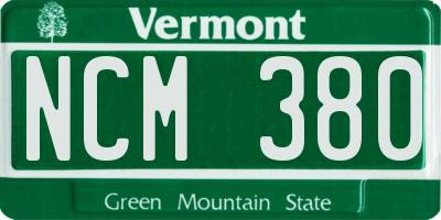VT license plate NCM380