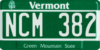 VT license plate NCM382