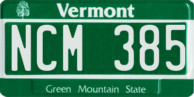 VT license plate NCM385