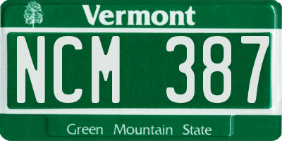 VT license plate NCM387