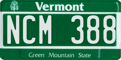 VT license plate NCM388